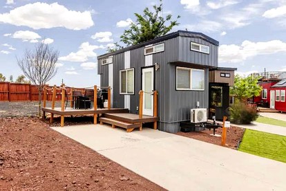 Secluded Bliss: Contemporary Tiny House with Deck in Apple Valley - glamping.directory