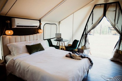 Incredible Safari Tent with Hot-tub, Fire Pit and Sauna in Cadiz, Kentucky - Cadiz, Kentucky - glamping.directory