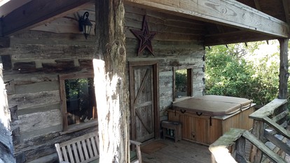 Log Cabin with Private Hot Tub for Rural Getaway near Downtown Brenham, Texas - Brenham, Texas - glamping.directory