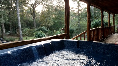 Log Cabin with Private Hot Tub for Rural Getaway near Downtown Brenham, Texas - Brenham, Texas - glamping.directory