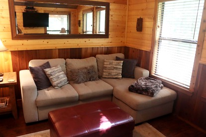 Log Cabin with Private Hot Tub for Rural Getaway near Downtown Brenham, Texas - Brenham, Texas - glamping.directory