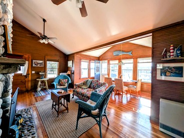 Picturesque Waterfront Cottage with Waterfall Views, Fireplace & Deck, Near Acadia National Park in Gouldsboro, Maine - Gouldsboro, Maine - glamping.directory