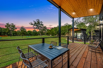 Family-Friendly Tiny Home Resort with Pool, Goats & Pond in Hempstead near Houston - Hempstead, Texas - glamping.directory