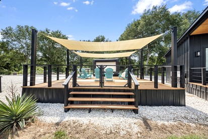 Family-Friendly Tiny Home Resort with Pool, Goats & Pond in Hempstead near Houston - Hempstead, Texas - glamping.directory