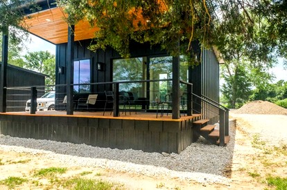 Family-Friendly Tiny Home Resort with Pool, Goats & Pond in Hempstead near Houston - glamping.directory