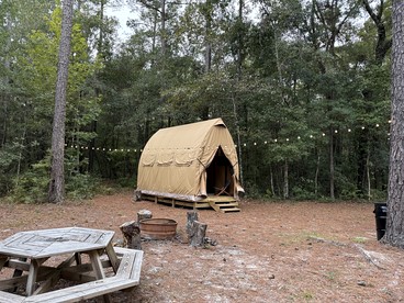 Cozy Luxury Canvas Cabin with Private Fire Pit and Outdoor Grill Near Branchville, South Carolina - glamping.directory