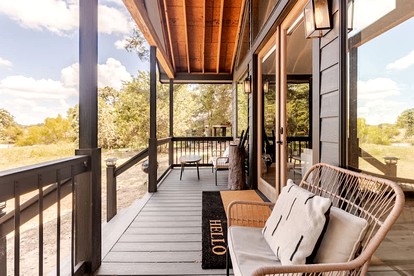 Modern Farmstay Cabin with Friendly Animals, Pond Views & Nature Trails Near Cedar Creek, Texas - Cedar Creek, Texas - glamping.directory