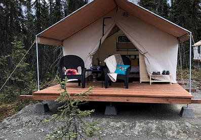 Romantic Tent Getaway for Two with a Private Deck in Soldotna, Alaska - glamping.directory