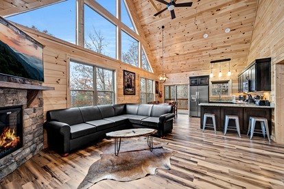 Movie Magic and Mountain Views: Family Cabin in Sevierville with Deck Hot Tub - Sevierville, Tennessee - glamping.directory