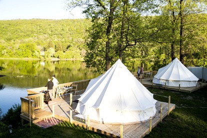 Riverside Bell Tents near Delaware Water Gap for Getaways in Pennsylvania - Shawnee on Delaware , Pennsylvania - glamping.directory