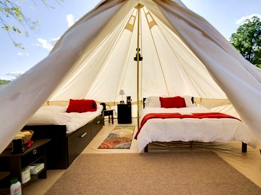 Riverside Bell Tents near Delaware Water Gap for Getaways in Pennsylvania - Shawnee on Delaware , Pennsylvania - glamping.directory