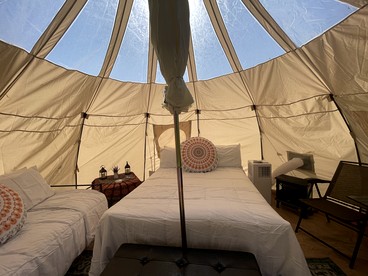 Riverside Bell Tents near Delaware Water Gap for Getaways in Pennsylvania - Shawnee on Delaware , Pennsylvania - glamping.directory