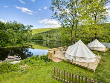 Riverside Bell Tents near Delaware Water Gap for Getaways in Pennsylvania - glamping.directory