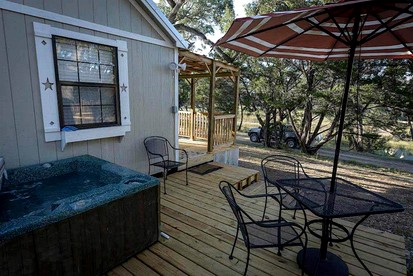 Rustic Dog-Friendly Cabin with Private Deck and Hot-Tub in Texas - Wimberley, Texas - glamping.directory