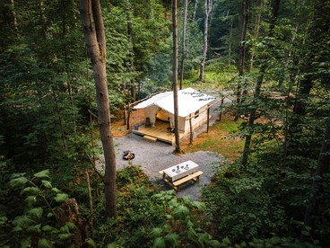 Gorgeous Safari Tent in the Lake George Area of the Adirondack Mountains, Perfect for a Family Weekend Away - Corinth, New York - glamping.directory
