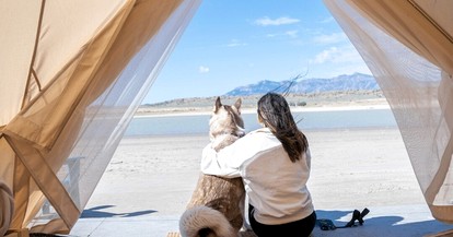Spacious Pet-Friendly Safari Tent on Yuba Lake with Spectacular Views for a Memorable Glamping Escape in Utah - Levan, Utah - glamping.directory