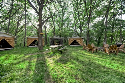 Amazing Group Glamping in Restored Vintage Girl-Scout Tents for a Unique Outdoor Adventure in Troy, Wisconsin - East Troy, Wisconsin - glamping.directory