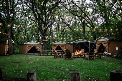 Amazing Group Glamping in Restored Vintage Girl-Scout Tents for a Unique Outdoor Adventure in Troy, Wisconsin - glamping.directory