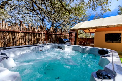 Glamping Vacations in a Luxury Tented Cabin near River Guadalupe, in Ingram, Texas - Hunt, Texas - glamping.directory
