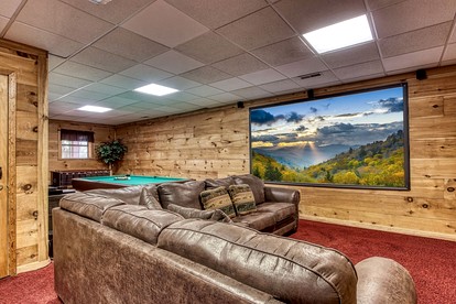 Group Cabin with Game Room and Theater Space in Pigeon Forge, Tennessee - Pigeon Forge, Tennessee - glamping.directory