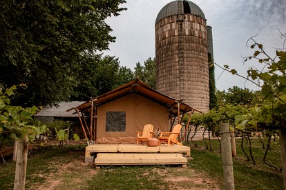 Rustic Vineyard Glamping Tent with Wine Tastings near Lakes and Trails in Currie, Minnesota - Minneapolis, Minnesota - glamping.directory