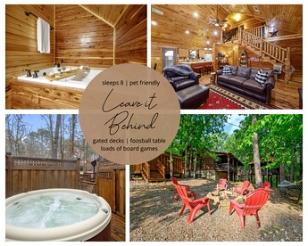 Gorgeous Spacious Log Cabin with Hot Tub Surrounded by Trees and Close to Broken Bow Lake in Hochatown, Oklahoma - glamping.directory