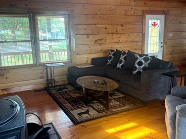 Peaceful Log Cabin on Private Acres with Creek & Pond in Rileyville, Virginia - Rileyville, Virginia - glamping.directory