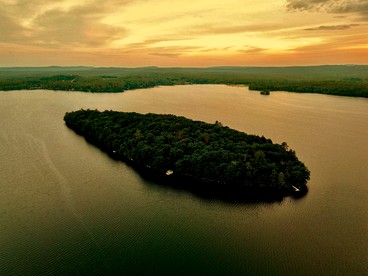 Glamping Oasis: Whole Island Vacation Rental on a Lake in Monmouth, Maine - glamping.directory