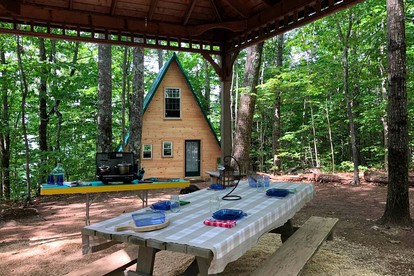 Glamping Oasis: Whole Island Vacation Rental on a Lake in Monmouth, Maine - Monmouth, Maine - glamping.directory