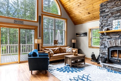 Stunning Cabin Surrounded by Trees and Fire Pit Provided in Bowerbank, Maine - Bowerbank, Maine - glamping.directory