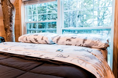 Double Tree Houses Ideal for Groups with Hot-Tubs in Maine - Belgrade, Maine - glamping.directory