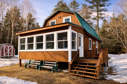 Quiet Waterfront Cabin with Fireplace, Porch & Nature All Around in Greenville, Maine - Greenville, Maine - glamping.directory
