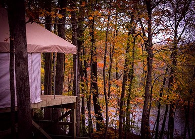 Secluded Luxury Camping Tent on Otter Lake near Girard, Illinois - North Otter Township, Illinois - glamping.directory