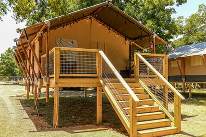 Charming Safari Tent with Fire Pit and Barbecue in Staples, Texas - glamping.directory