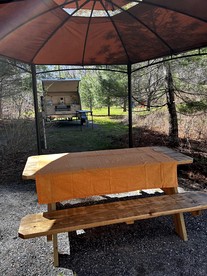 Unique Tiny Teardrop Camper for a Cozy Romantic Getaway in the Forest by the River in Jacksonville, Vermont - Jacksonville, Vermont - glamping.directory