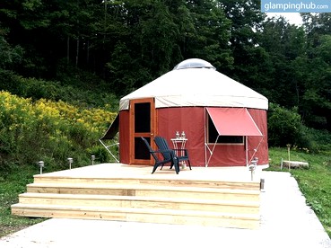Modern Countryside Yurt Rental in Waterville, Upstate New York - glamping.directory