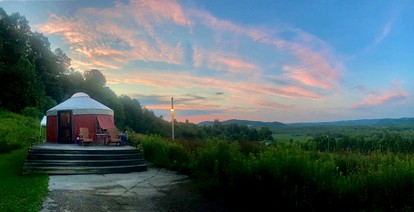 Modern Countryside Yurt Rental in Waterville, Upstate New York - Waterville, New York - glamping.directory