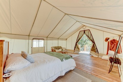 Charming Safari Tent Retreat with Magnificent Views of Texas Hill Country for Quiet Getaways in Boerne - Boerne, Texas - glamping.directory