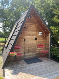 Rustic Comfort A-Frame with Outdoor Gathering Space in Humboldt, Kansas - glamping.directory