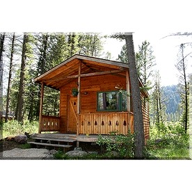 Simple Cabin Camping for Two with Covered Porch near Missoula, Montana - glamping.directory