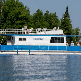 Versatile Sportsman Houseboat with Wraparound Fishing Deck & Water Slide Near Babbitt, MN - Babbitt, Minnesota - glamping.directory