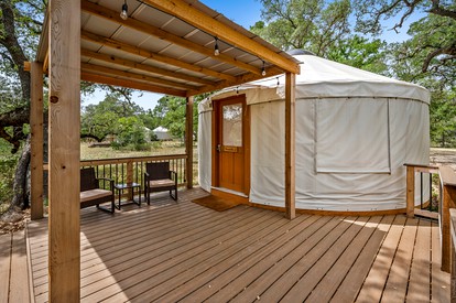 Luxurious Yurts Outside of Historic Gruene, Texas Perfect for Large Groups near the Guadalupe River - glamping.directory