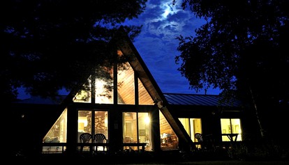 Rustic A-Frame Cabin with Beautiful Pond for Serene Getaway near La Crosse, Wisconsin - Hillsboro, Wisconsin - glamping.directory
