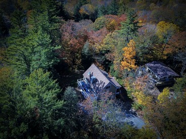 Fabulous Cottage Nestled in the Trees with River Sounds in Intervale, New Hampshire - glamping.directory