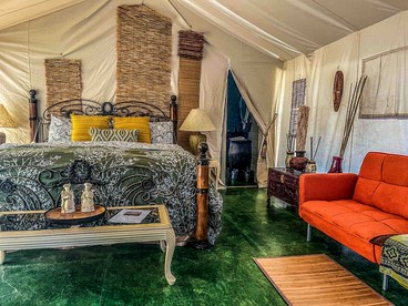 Luxury Safari Tent with Private Bathroom in Swan Valley, Idaho near Palisades Lake - Irwin, Idaho - glamping.directory