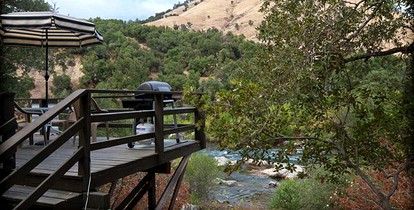 Rustic Cabin Tents for Four Set on the American River, California - Coloma, California - glamping.directory