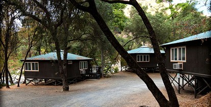Rustic Cabin Tents for Four Set on the American River, California - Coloma, California - glamping.directory