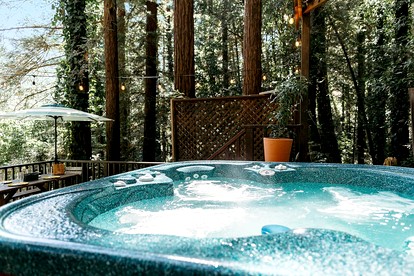 Cozy Redwood Retreat with Hot Tub & Forest Views near Jenner in Sonoma County, California - Guerneville, California - glamping.directory