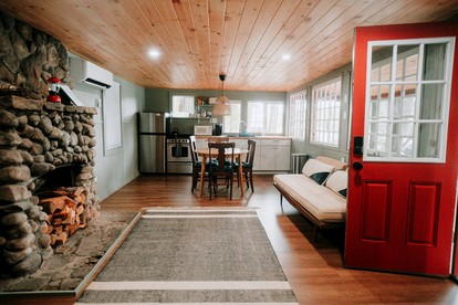 Rustic, Pet Friendly Cabin on the Hudson River, Perfect for a Glamping Weekend in the Adirondacks - Corinth, New York - glamping.directory