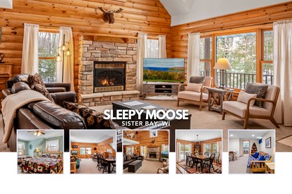 Cozy Log Cabin with Hot Tub & Firepit near Pebble Beach, Sister Bay, Wisconsin - Sister Bay, Wisconsin - glamping.directory